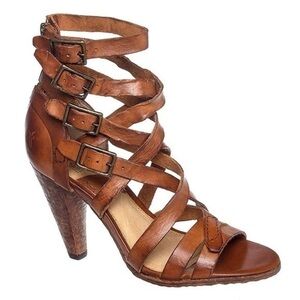 Frye leather strappy sandal heels Sz 7